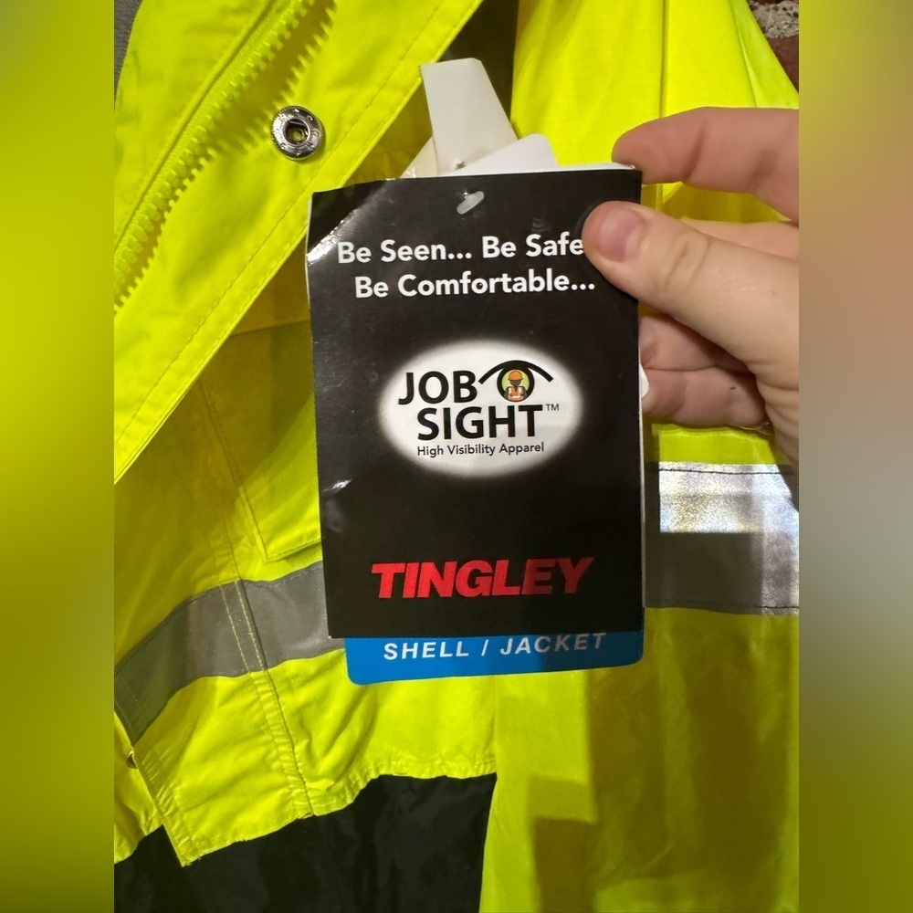 Tingley Hi-Vis Yellow and Black Safety Shell/Jacket Size Large with Tags - Picture 3 of 9